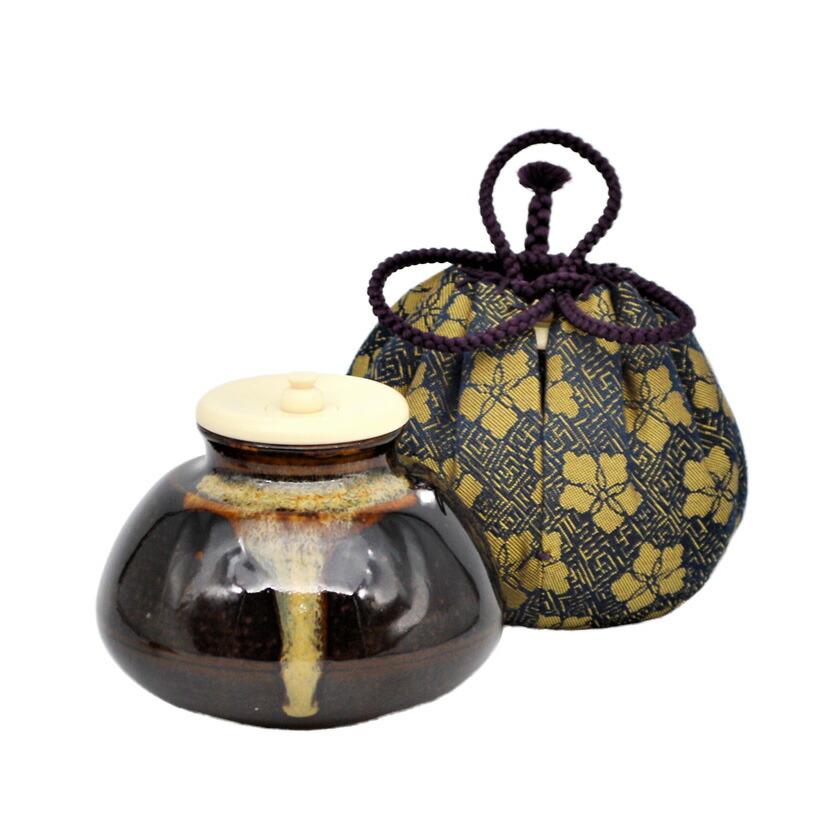 尖んがり3倍以上（歌留多当て嵌める） 茶道具 茶入（ちゃいれ） 茶入 呼びもの 春慶柿 ラクト蓋 陶若窯