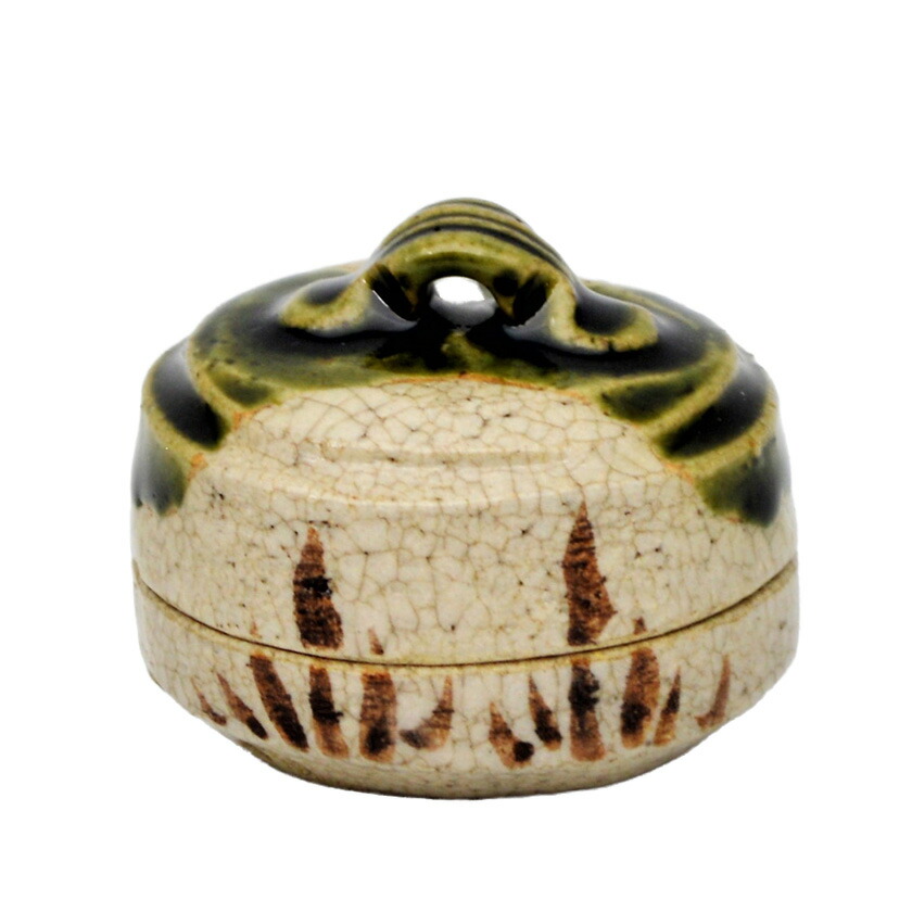 楽天市場】【茶器/茶道具 香合】 織部焼き ハジキ 松本鉄山作 柄