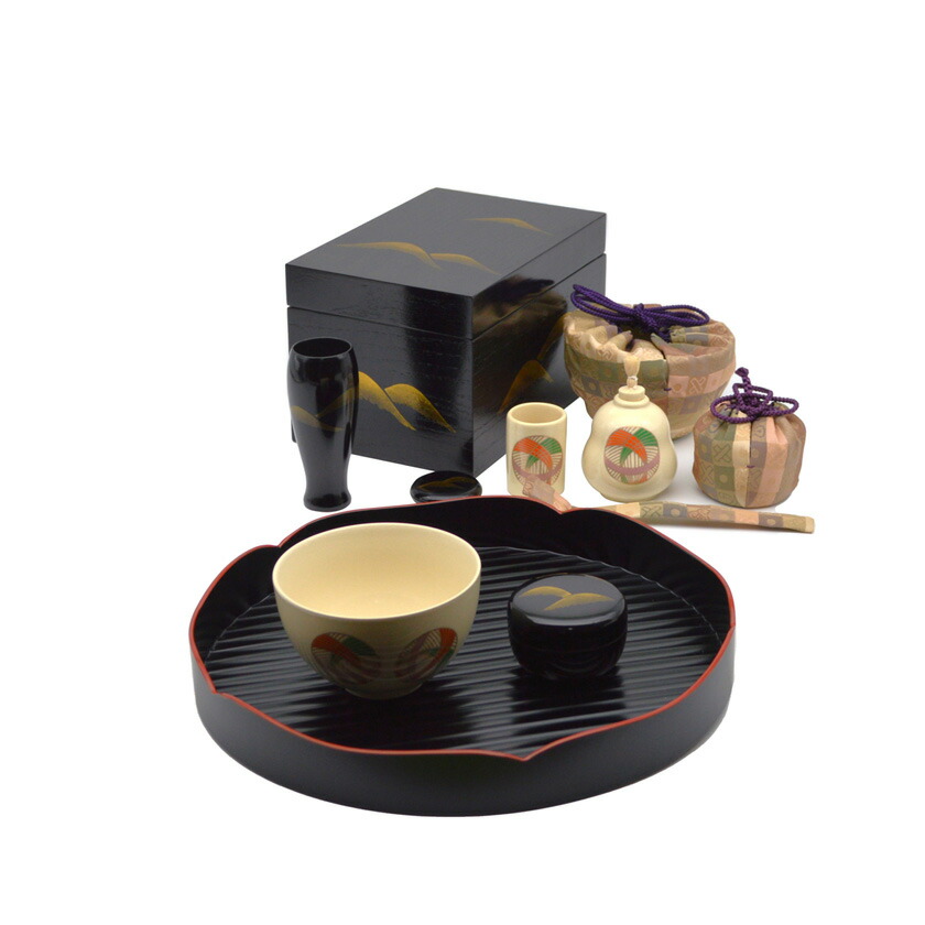 イ582 茶箱一式『桐竹蒔絵　茶箱セット　茶道具』茶碗　茶杓　棗　香合　振出など イ582 茶箱一式『桐竹蒔絵茶箱セット茶道具』茶碗茶杓棗香合振出など