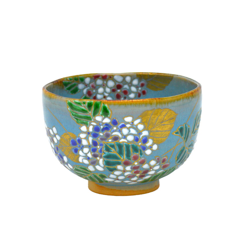 茶道具 抹茶茶碗（まっちゃちゃわん） 茶碗 青釉 紫陽花 壱休窯