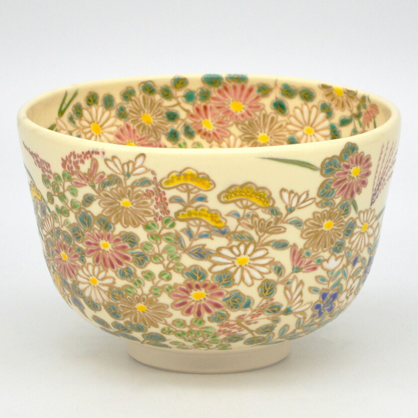 楽天市場】茶道具 抹茶碗 茶碗 仁清写し 菊桐 宮地英香作 : 茶道具