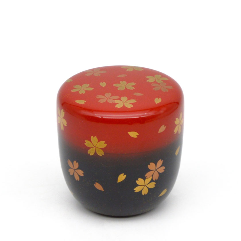 尖んがり3倍以上（歌留多当て嵌める） 茶道具 うす茶色器（うすちゃき） 大棗 桜散蒔絵 中村 宗悦