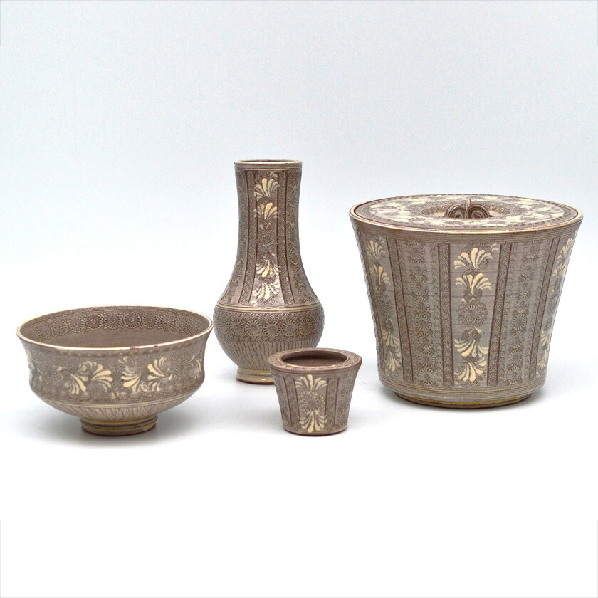 尖んがり3倍以上（歌留多当て嵌める） 茶道具 皆具（かいぐ） 皆具 末広 紫三島 森里陶楽