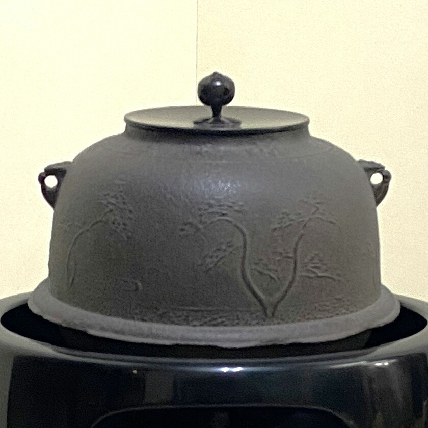楽天市場】茶道具 切り合わせ 風炉釜 平丸釜添 唐銅鬼面風炉