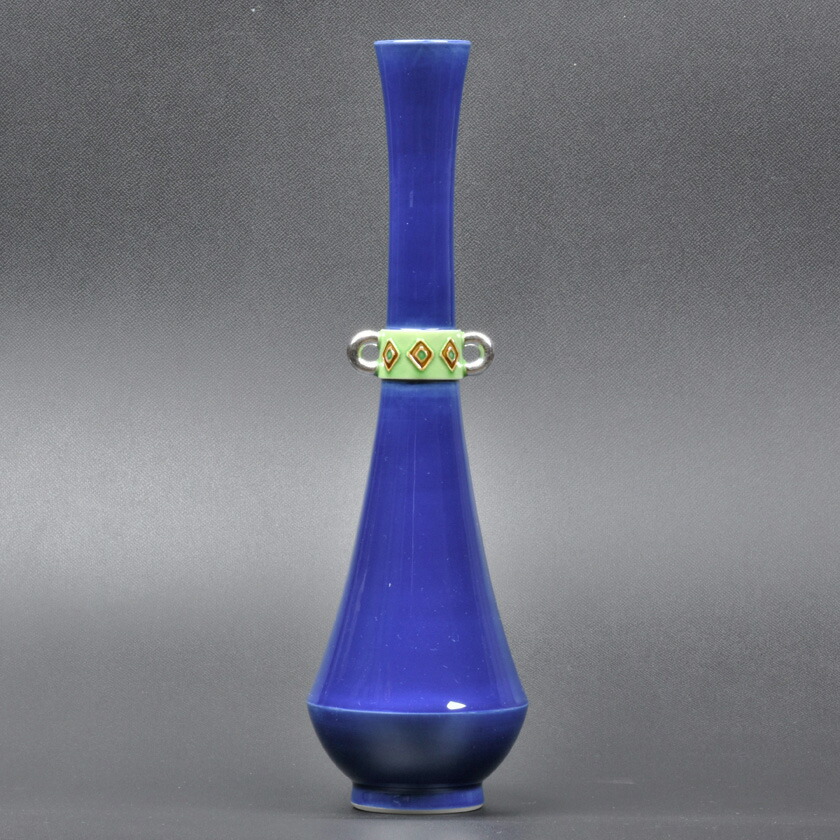 宮永東山 青磁 鳳凰耳 花入 共箱 耳付花入 茶道具 【k3437】 宮永東山 青磁 鳳凰耳 花入 共箱 耳付花入 茶道具 【k3437】の