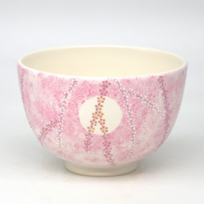 茶道具 抹茶茶碗（まっちゃちゃわん） 茶碗 白釉 桃桜 山岡 善高 茶道具・湯呑・急須-コーヒー・お茶用品-抹茶茶碗