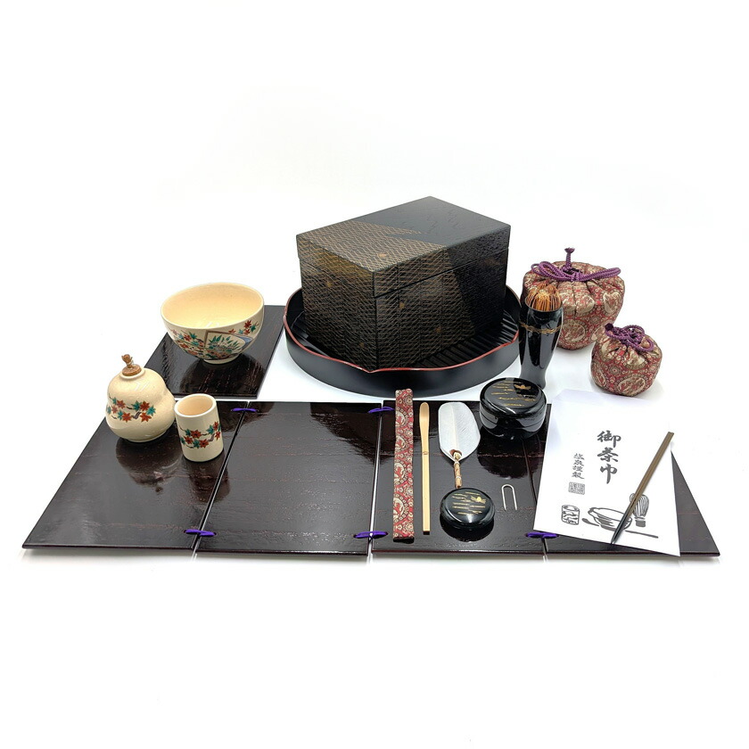 楽天市場】茶道具 茶箱（ちゃばこ）セット 茶箱セット一式 溜