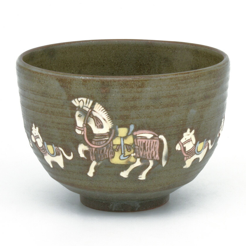 楽天市場】【茶器/茶道具 抹茶茶碗 干支「午」】 干支茶碗 色彩三島