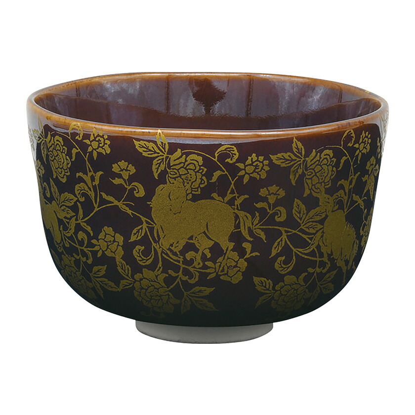 楽天市場】茶碗 干支 丙午 馬 飴釉 正倉院花唐草 花月窯（紙箱