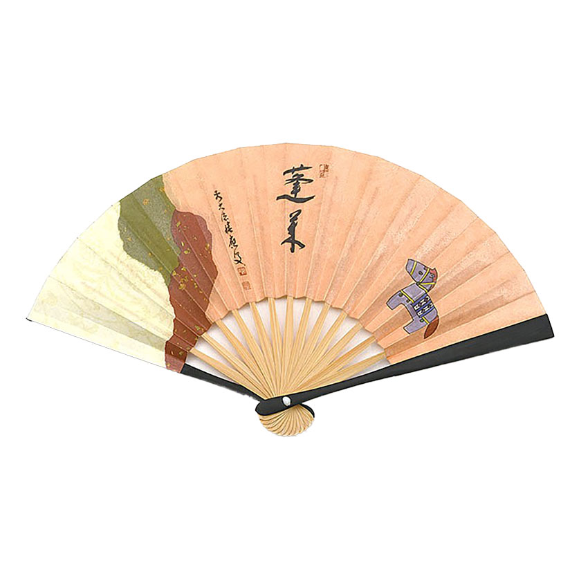【楽天市場】ポイント3倍以上（楽天カード利用） 茶道具 扇子（せんす） 扇子 5寸 黒染 飾馬絵 積應師墨蹟写 「蓬莱」 裏面：千家十職 干支 ...