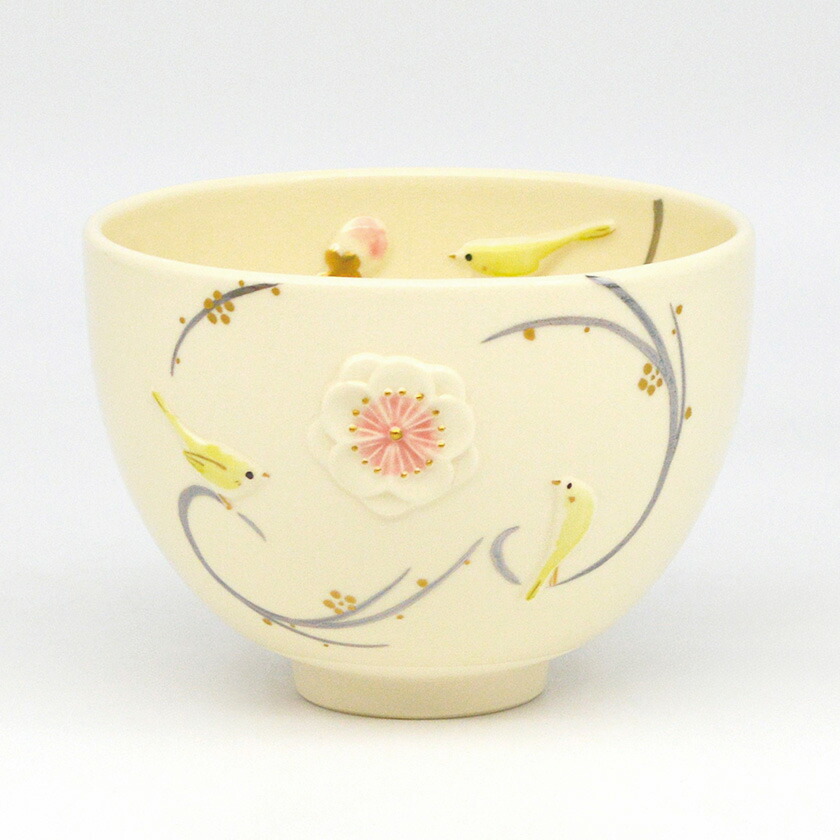20%OFF 茶道具 抹茶茶碗（まっちゃちゃわん） 茶碗 梅にウグイス 今岡 三四郎
