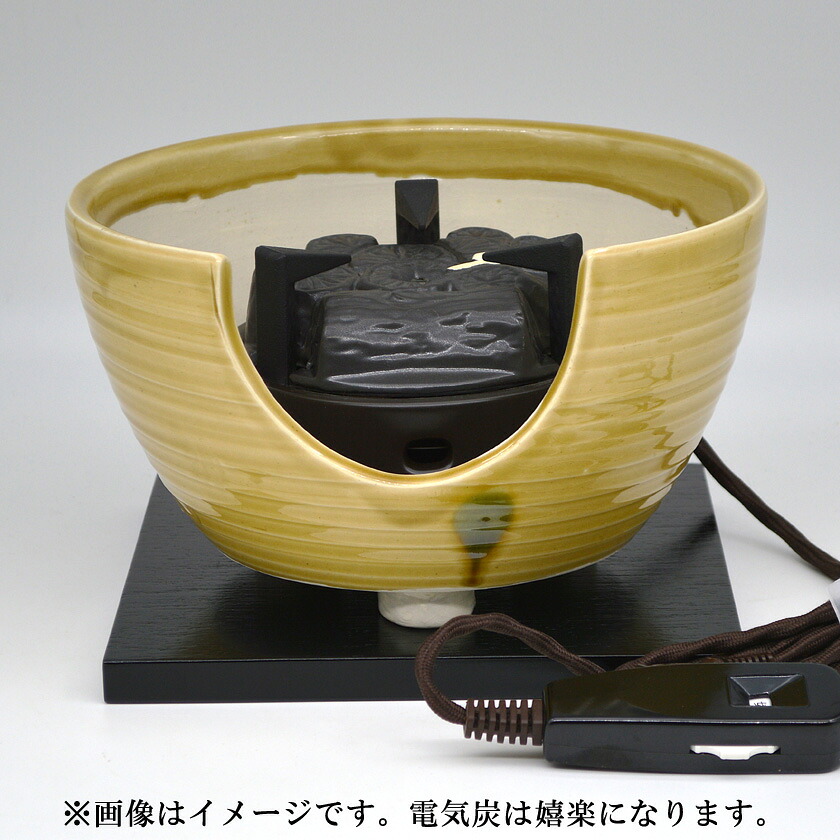 ポイント3倍以上（カード利用） 茶道具 風炉（ふろ） 黄瀬戸紅鉢セット喜楽
