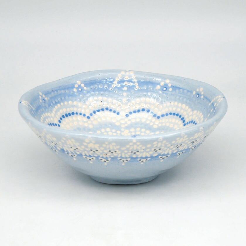 尖んがり3倍以上（歌留多当て嵌める） 茶道具 平茶碗（ひらちゃわん） 平茶碗 淡青楽 小品文 吉村 楽入