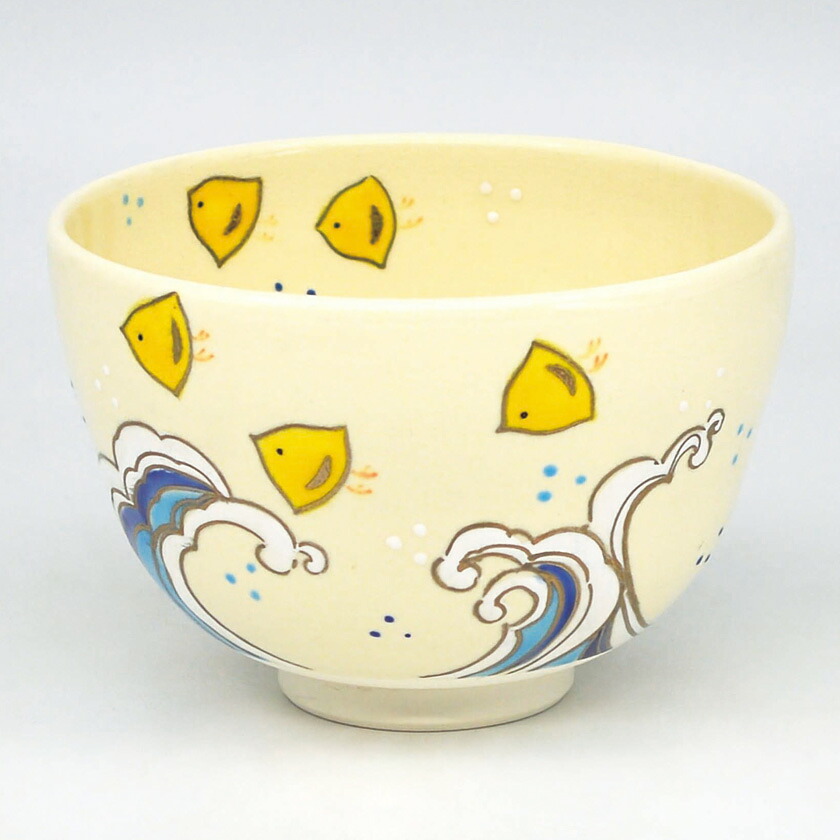 ポイント3倍以上（カード利用） 茶道具 抹茶茶碗（まっちゃちゃわん） 茶碗 仁清 波千鳥 加藤 永真｜お茶・茶道具・抹茶スイーツ千紀園