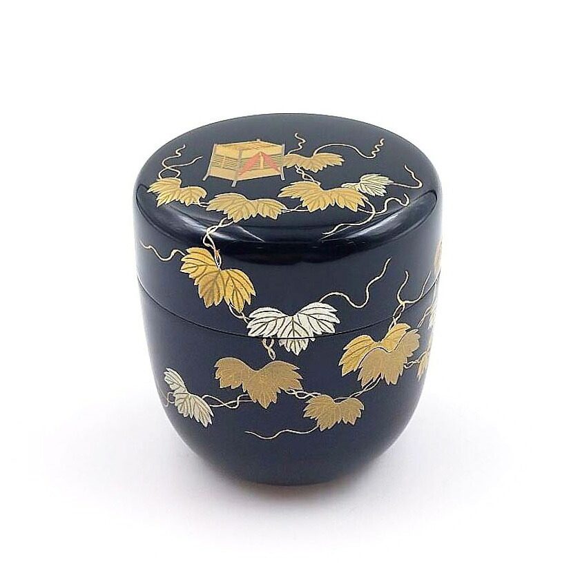ポイント3倍以上（カード利用） 茶道具 薄茶器（うすちゃき） 中棗 黒塗 蔦の細道 中村 宗悦｜お茶・茶道具・抹茶スイーツ千紀園