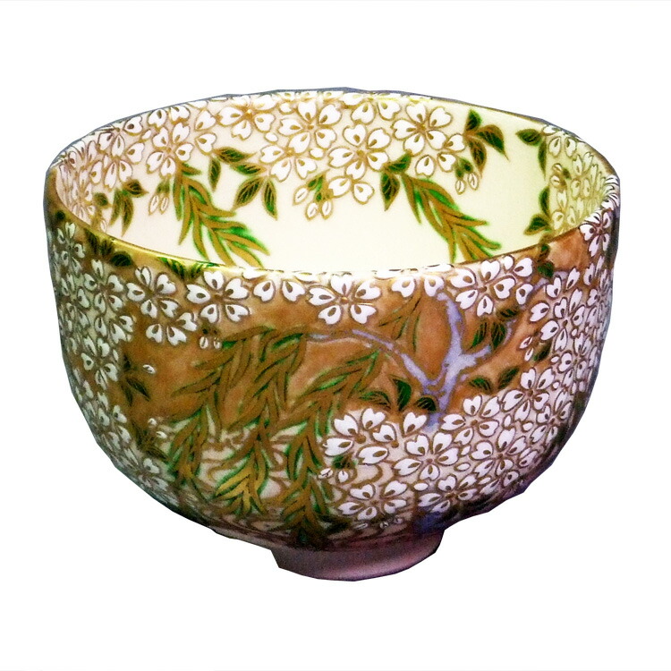 【セール 登場から人気沸騰】アンティーク/コレクション茶道具 抹茶茶碗(まっちゃちゃわん) 色絵桜花爛漫茶碗 杉田祥平