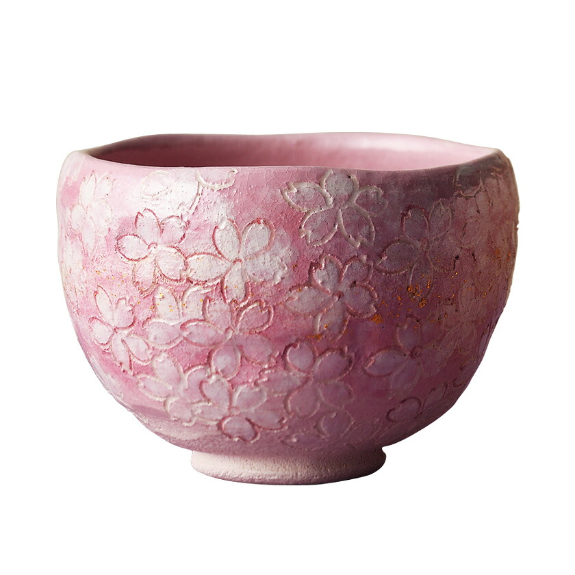 【吉村楽入 / 茶道具 抹茶茶碗】 尖んがり3倍以上(歌留多当て嵌める) 時節茶碗 桜尽くし（サクラ色） 通信販売 通信販売敷き地