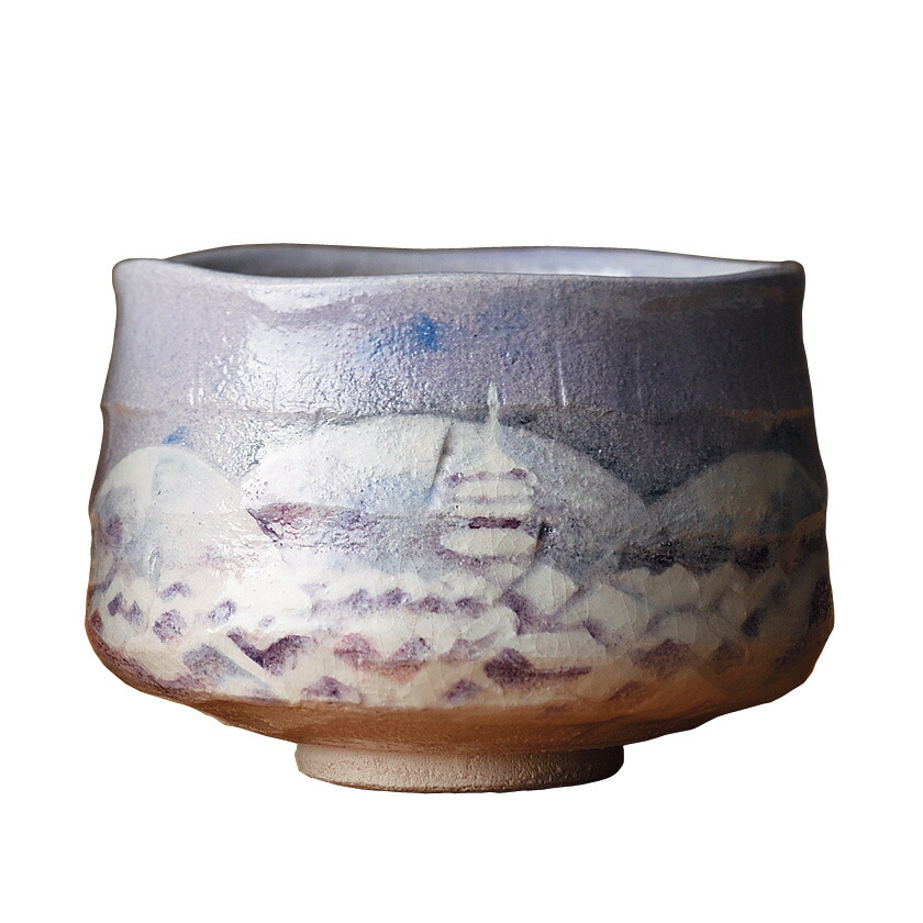 【吉村楽入 / 茶道具 抹茶茶碗】 尖んがり3倍以上(歌留多当て嵌める) 時節茶碗 寺の雪景色 通信販売 通信販売敷き地