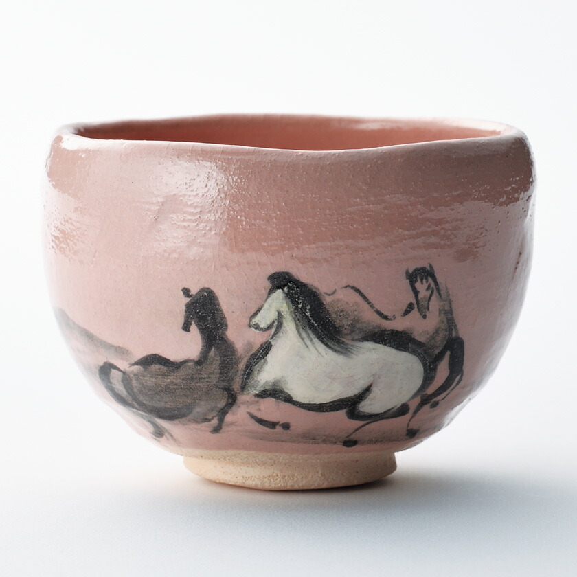 茶道具 抹茶茶碗（まっちゃちゃわん） 干支茶碗 馬の絵 吉村 楽入 干支 午（うま、馬）