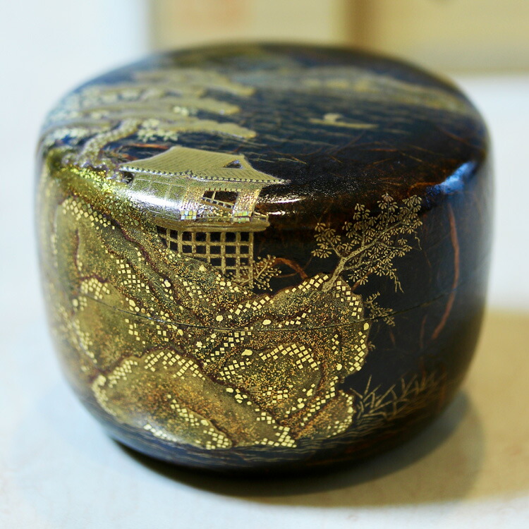 尖んがり3倍以上（歌留多当てはめる） 茶道具 茶道 棗 抹茶 貨物輸送無料 棗 風景図蒔絵和紙貼り 平棗 Ken MAKIE Studio 「彩輝光」 差し上げ物 通信販売 千紀園