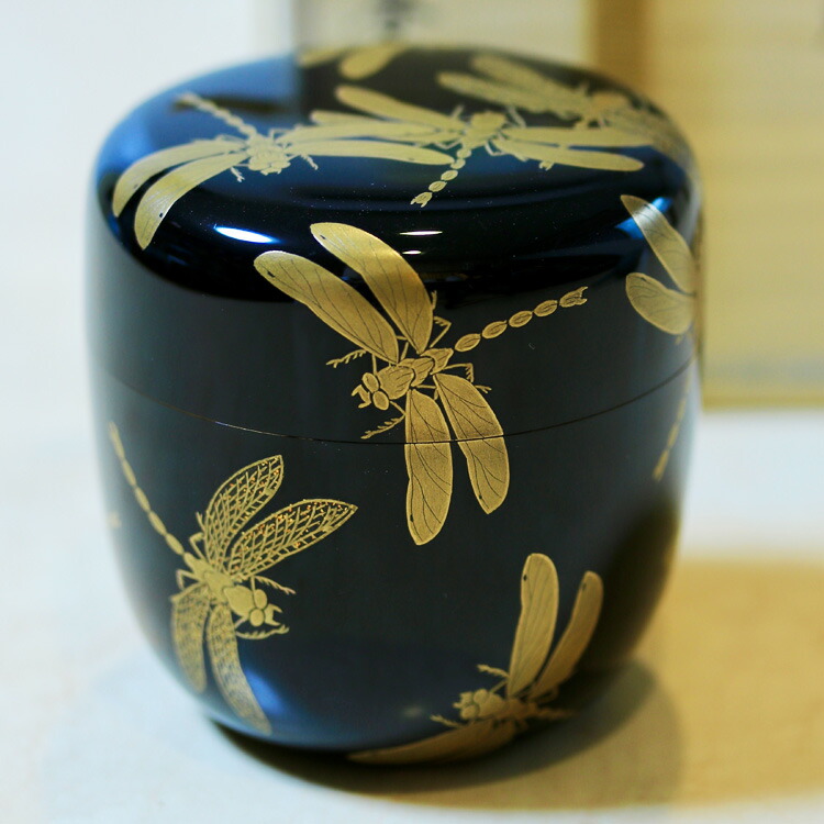 茶道具 茶道 棗 抹茶 送料無料 棗 蜻蛉図蒔絵利休棗 Ken MAKIE Studio 「彩輝光」 ギフト 通販 千紀園
