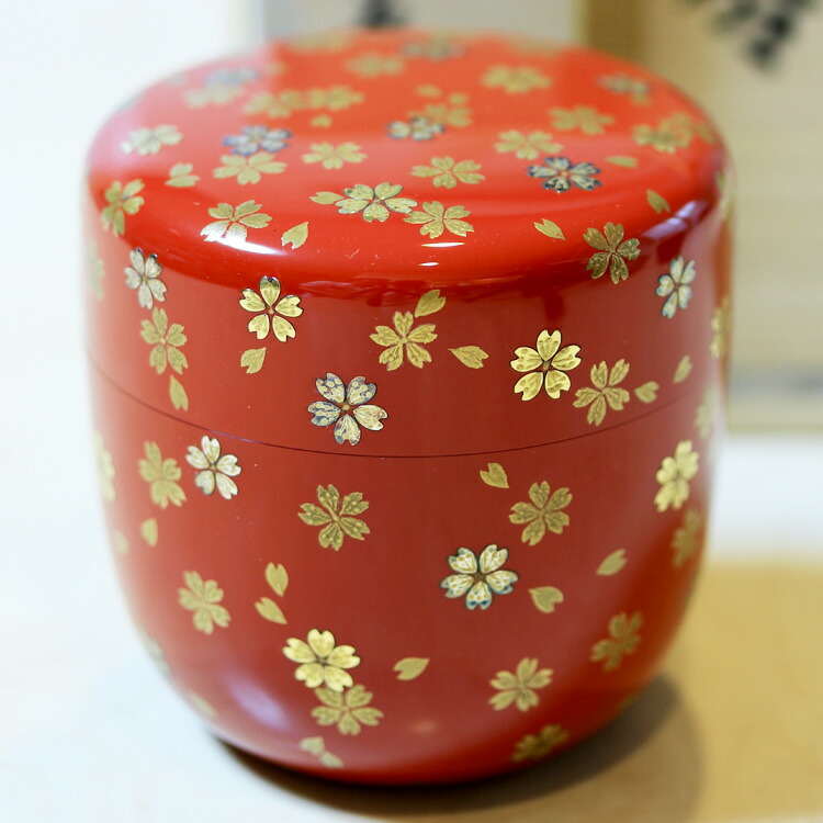 尖んがり3倍以上（歌留多当てはめる） 茶道具 茶道 棗 抹茶 貨物輸送無料 棗 桜図蒔絵朱利休棗 Ken MAKIE Studio 「彩輝光」 差し上げ物 通信販売 千紀園