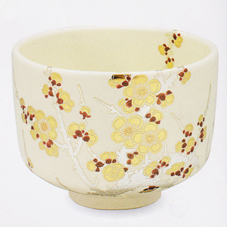 20%OFF 茶道具 抹茶茶碗（まっちゃちゃわん） 彩画 現ナマ梅 茶碗 田中 方円作