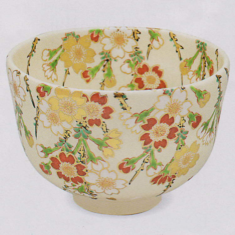 茶道具 抹茶茶碗（まっちゃちゃわん） 丹青 枝垂桜 茶碗 田中 方円作