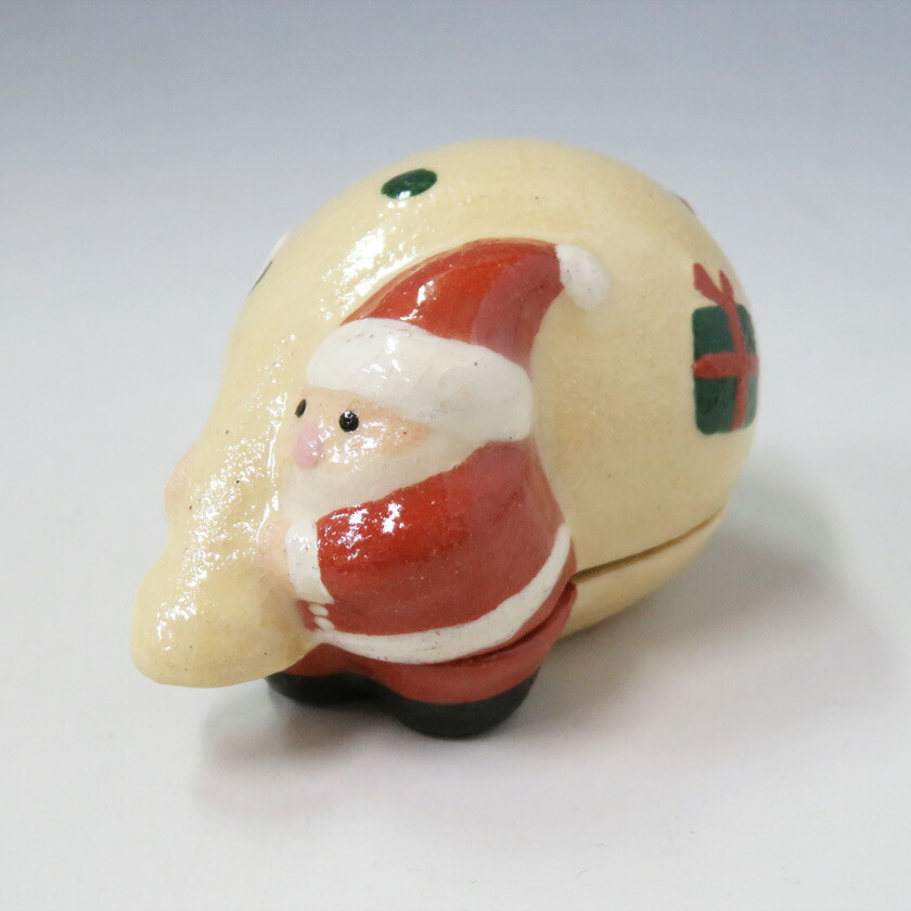 【香合　サンタクロース】楽入窯　紙箱 香合 サンタクロース】楽入窯 紙箱 陶芸 サンタクロース