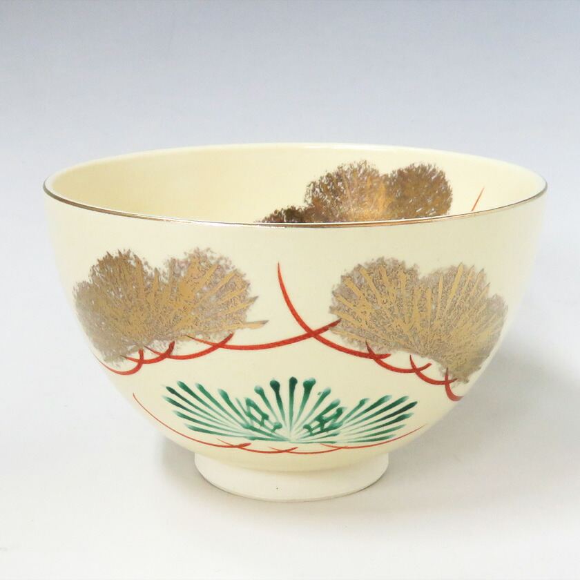 茶道具 抹茶茶碗(まっちゃちゃわん) 仁清写 錦松 茶椀 ギフト 千紀園