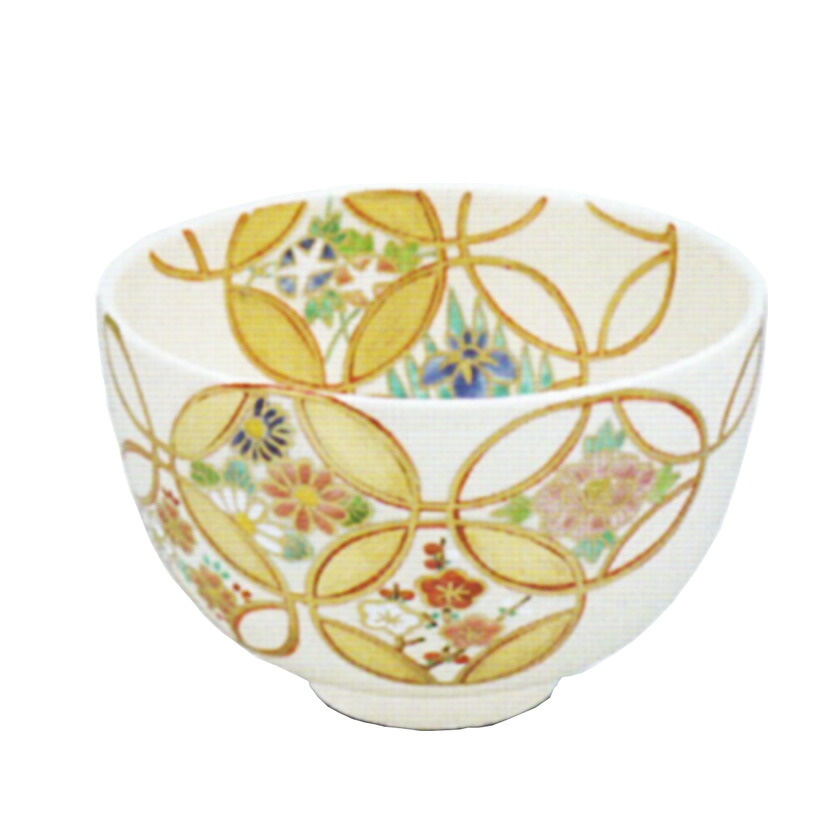 茶道具 抹茶茶碗（まっちゃちゃわん） 色絵 四季七宝 茶碗 中村 華峰｜お茶・茶道具・抹茶スイーツ千紀園