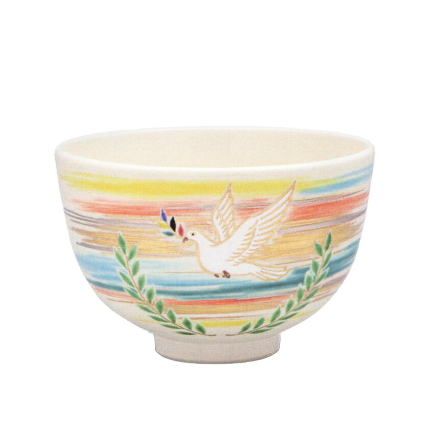茶道具 抹茶茶碗（まっちゃちゃわん） 丹青 彩雲ニ鳩 茶碗 田中 方円