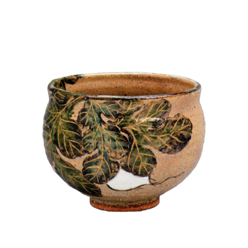 茶道具 抹茶茶碗（まっちゃちゃわん） 灰釉 蕪絵 茶碗 中村 良二 コーヒー・お茶用品-キッチン用品・食器・調理器具