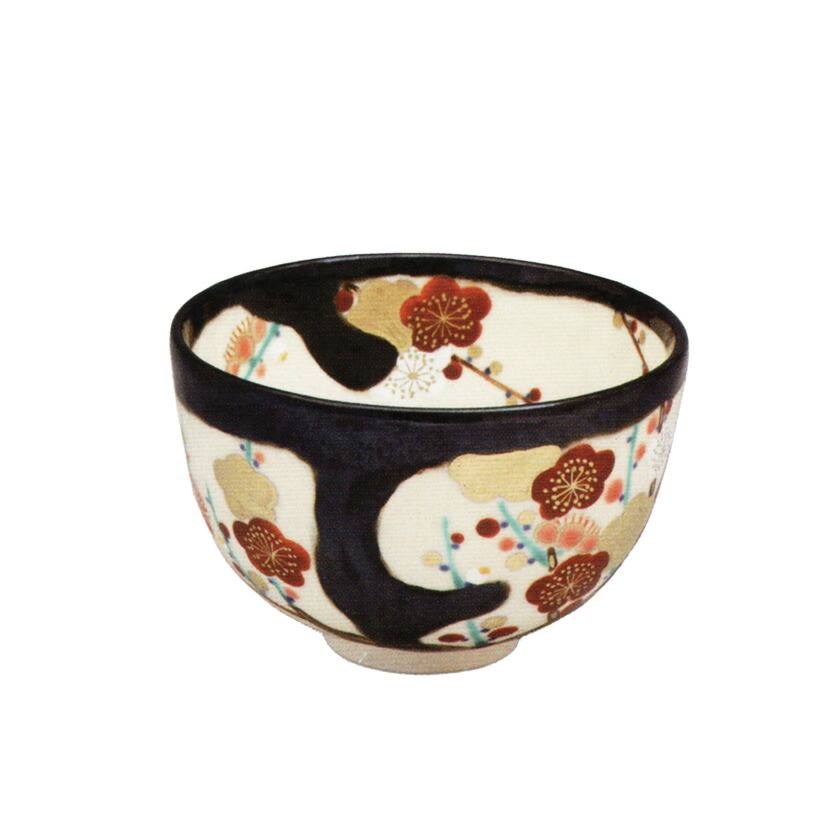 茶道具 抹茶茶碗（まっちゃちゃわん） 色絵 紅白梅 茶碗 中村 源水｜お茶・茶道具・抹茶スイーツ千紀園