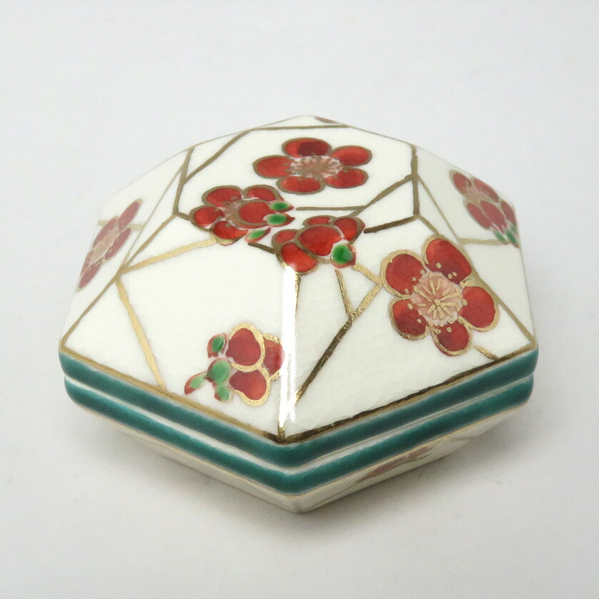 尖んがり3倍以上（歌留多当てはめる） 茶道具 香合（こうごう） 彩画 氷梅 香合 田中 方円