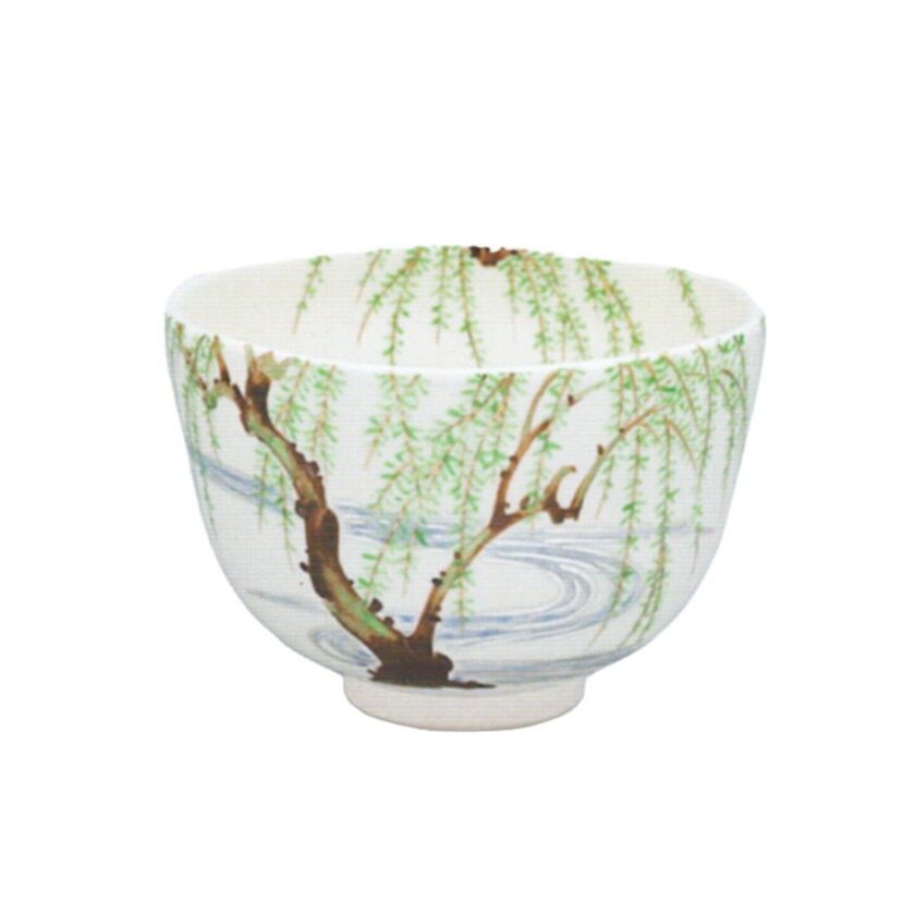 20%OFF 茶道具 抹茶茶碗（まっちゃちゃわん） 彩画 柳ニ水筋 茶碗 田中 方円