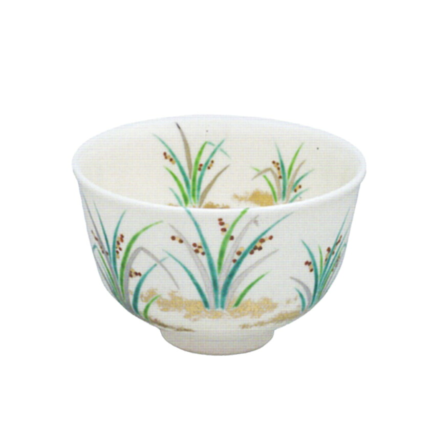 20%OFF 茶道具 抹茶茶碗（まっちゃちゃわん） 彩画 吉祥草（キチジョウソウ） 茶碗 田中 方円