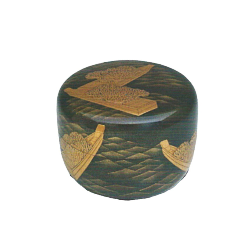 ポイント3倍以上（カード利用） 茶道具 薄茶器（うすちゃき） 黒塗 柴舟蒔絵 内銀 大平棗 林 勝｜お茶・茶道具・抹茶スイーツ千紀園