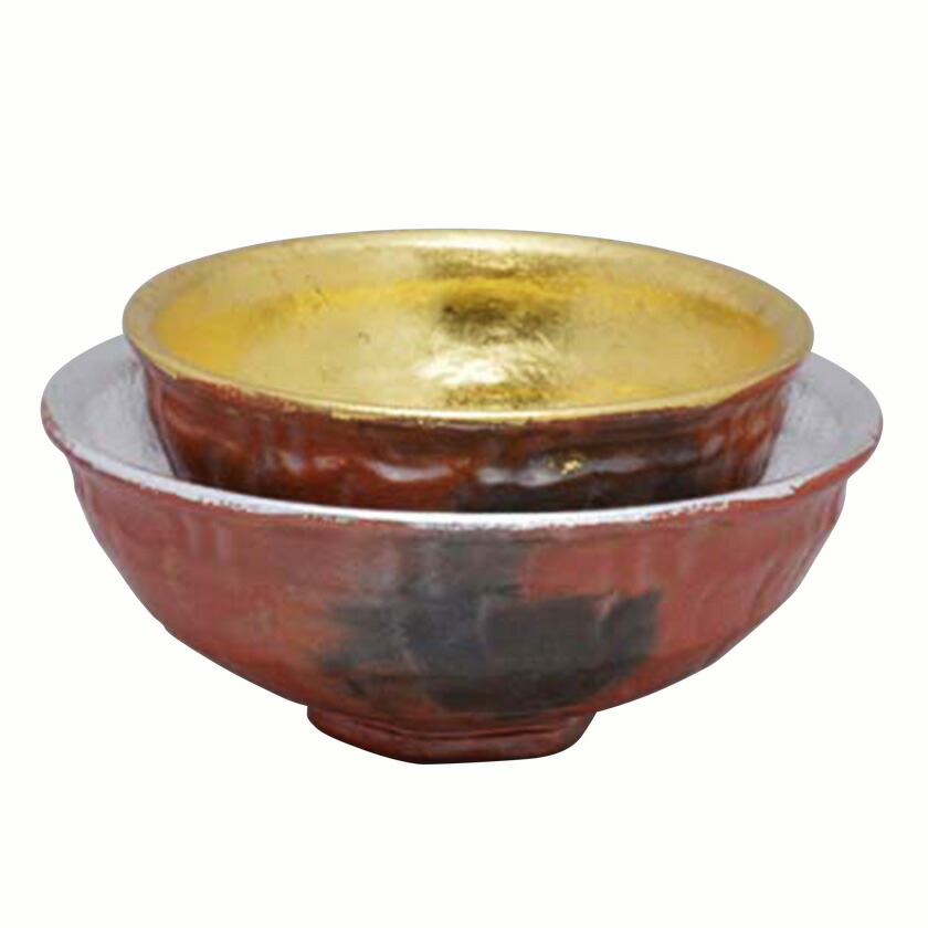 Ｓ６１６　嶋台茶碗　『赤楽』『川崎和楽造』『金銀一双』　共箱　茶道具 S616 嶋台茶碗 『赤楽』『川崎和楽造』『金銀一双』 共箱