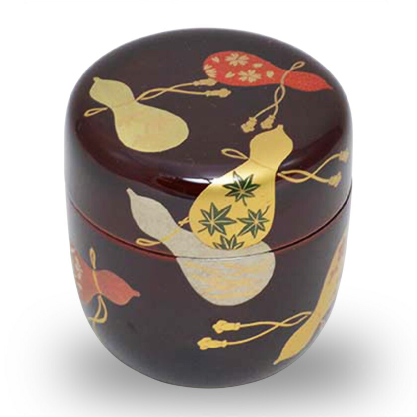 楽天市場】茶道具 棗（なつめ） 平棗 黒塗 六瓢 蓋裏 瓢蒔絵 塚本 規義