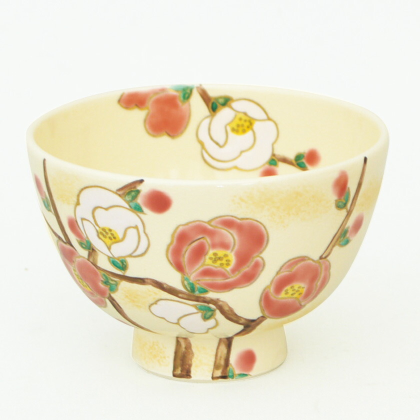 茶道具 抹茶茶碗 まっちゃちゃわん 茶碗 色絵 寒草木瓜 加藤 永山 Silk Music Com