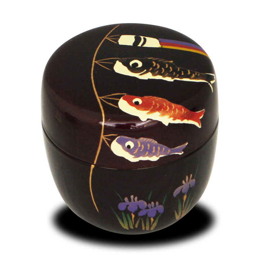 ポイント3倍以上（カード利用） 茶道具 棗（なつめ） 溜塗中棗 鯉幟（こいのぼり）蒔絵（内梨子地） 樹脂製 東雲｜お茶・茶道具・抹茶スイーツ千紀園