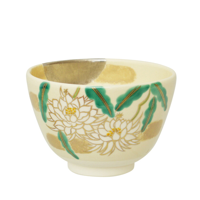 茶道具 抹茶茶碗（まっちゃちゃわん） 茶碗 色絵 月下美人 加藤 起楽