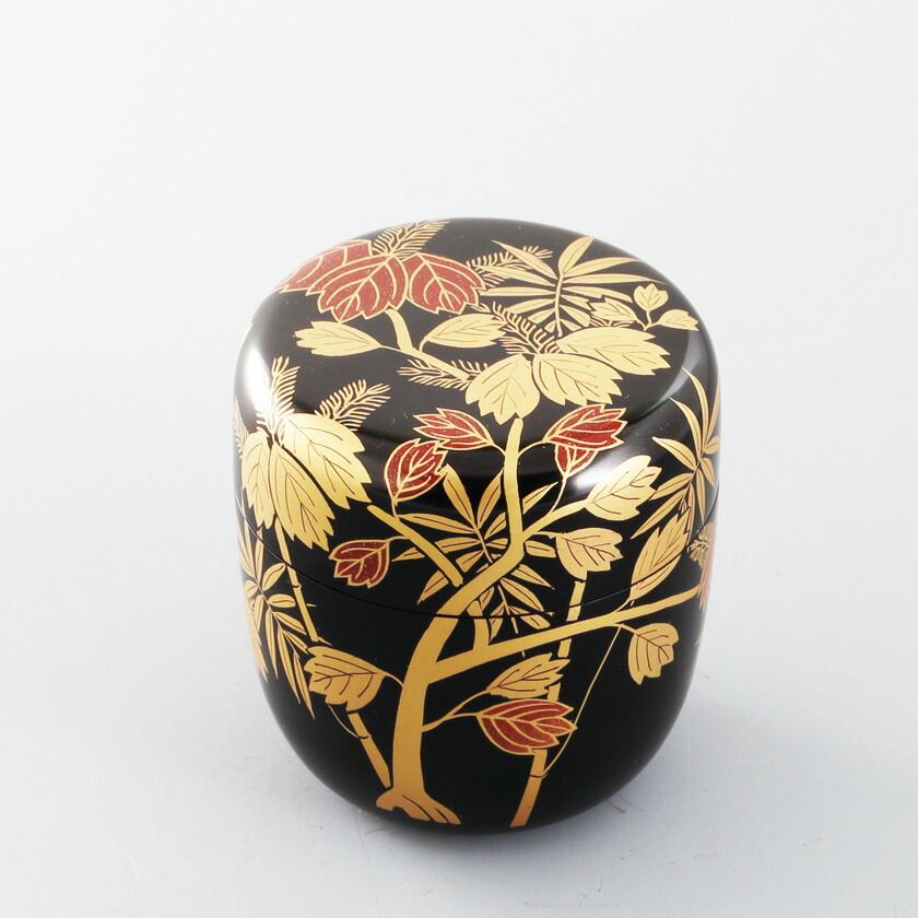 ポイント3倍以上（カード利用） 茶道具 薄茶器（うすちゃき） 中棗 桐竹蒔絵 西村 宗幸｜お茶・茶道具・抹茶スイーツ千紀園