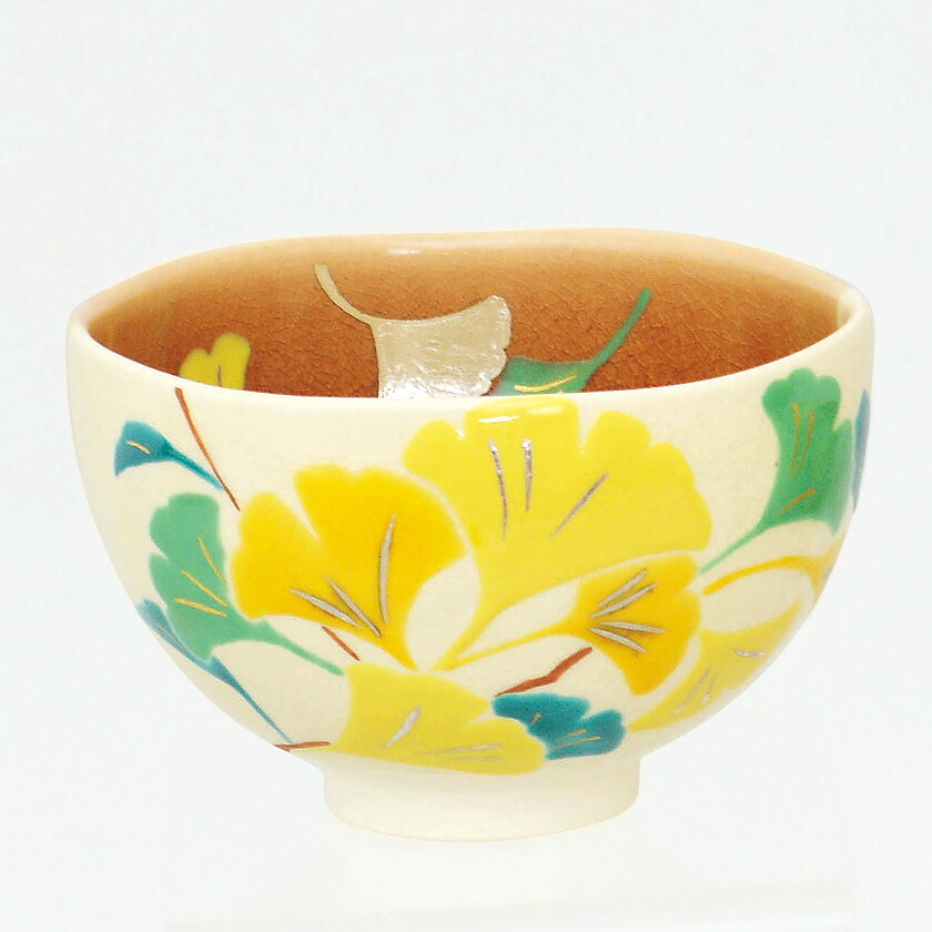 茶道具 抹茶茶碗（まっちゃちゃわん） 茶碗 掛分色絵 銀杏 新井 京華｜お茶・茶道具・抹茶スイーツ千紀園 14,187円