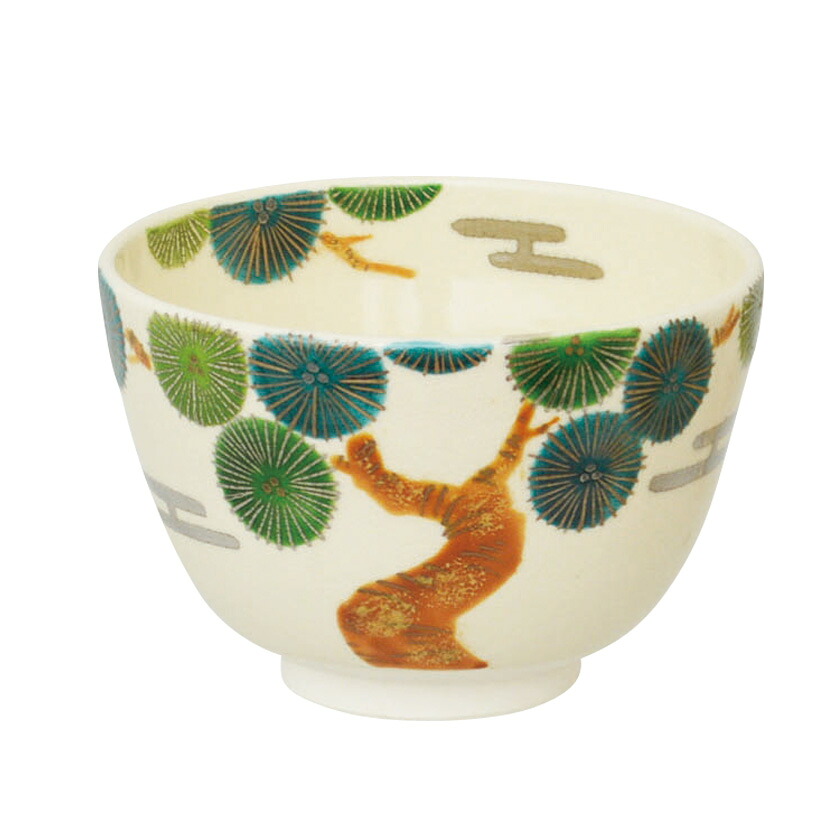 茶道具 抹茶茶碗（まっちゃちゃわん） 茶碗 色絵 唐松 加藤 起楽