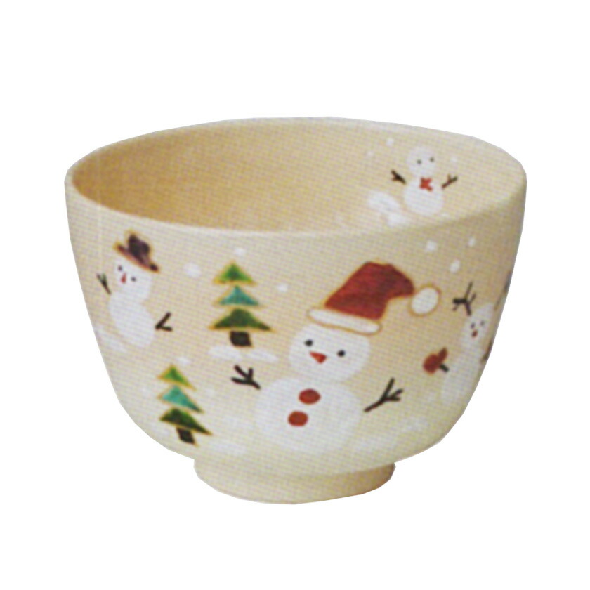 茶道具 抹茶茶碗(まっちゃちゃわん) 茶碗 色絵 雪だるま 八木 海峰 クリスマス Xmas Christmas 聖誕節