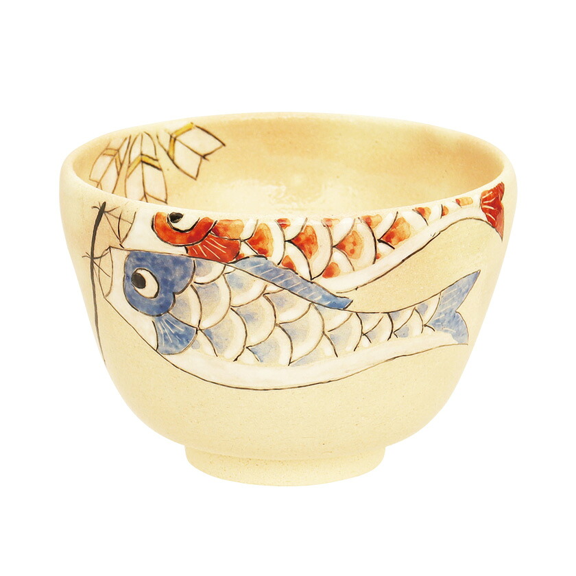 茶道具 抹茶茶碗（まっちゃちゃわん） 茶碗 色絵 鯉のぼり 八木 海峰｜お茶・茶道具・抹茶スイーツ千紀園 8,201円