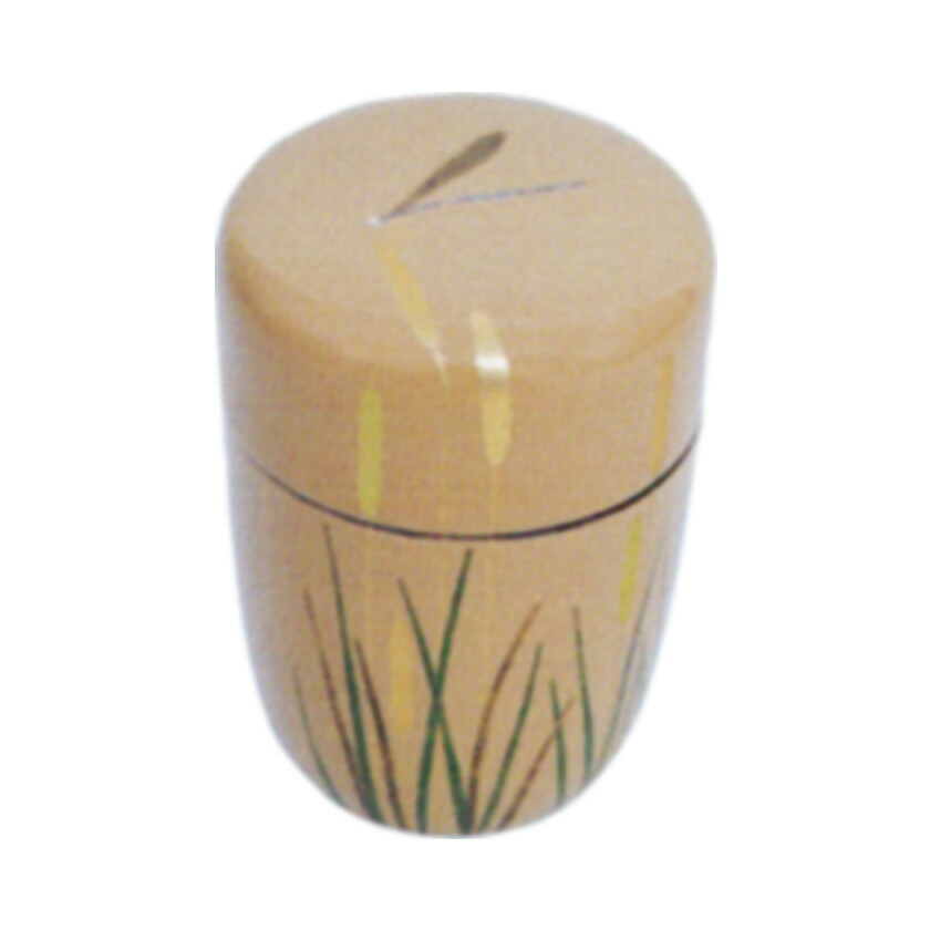 尖んがり3倍以上（歌留多当てはめる） 茶道具 うす茶色器（うすちゃき） 白塗長棗 糸蜻蛉蒔絵 佐々木 麗峰