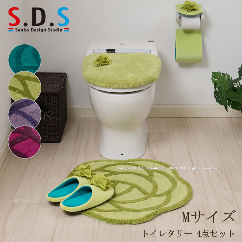 楽天市場】トイレ 4点セット『SDSローズ』（トイレマット M 約58×60cm